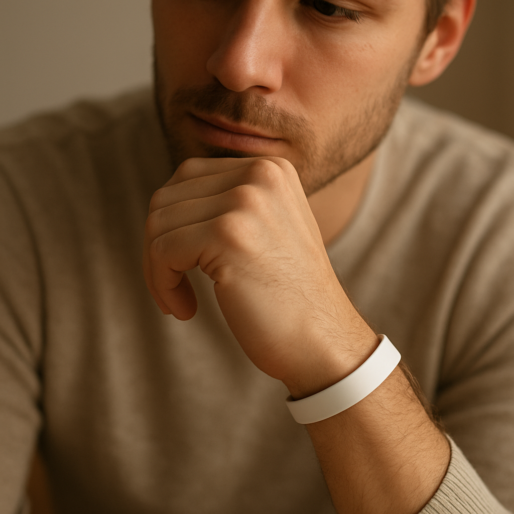 Single touch bracelet on a wrist